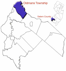 Map of Oldmans Township - Taken from State of New Jersey website - adapted by Jennifer Lusch- licensed under GFDL and cc-by-sa